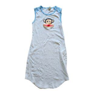 Vintage Paul Frank Tshirt Dress, Julius, Blue & White, Medium